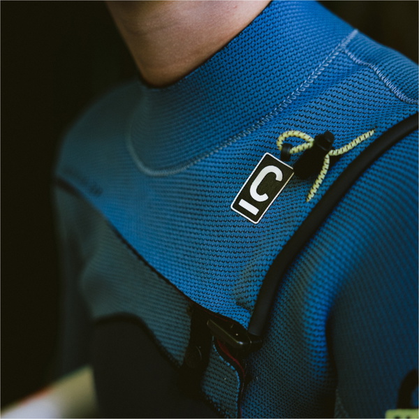 2026 C-Skins Junior Nuwave Session 4/3mm Chest Zip Wetsuit C-NSE43JCZ - Bluestone / Steel Blue X / Lime